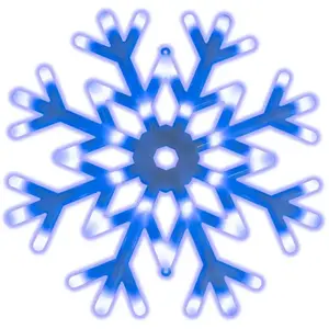 Flocon led décoratif 40 cm bleu et blanc pur pas cher
