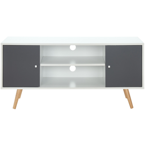 BAÏTA Meuble TV, Gris et Blanc, L116cm pas cher