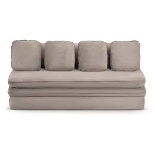 BAITA Banquette convertible noma 3 places velours côtelé grège pas cher