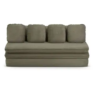 BAITA Banquette convertible noma 3 places velours côtelé vert pas cher