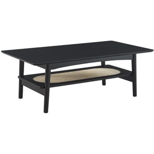 BAÏTA Table Basse Anatole Noir et cannage rotin pas cher