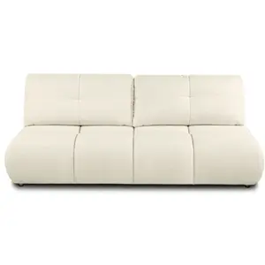 BAITA Canapé droit convertible tasca 3 places tissu bouclette grège pas cher