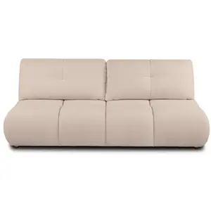 BAITA Canapé droit convertible tasca 3 places tissu bouclette taupe pas cher