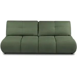 BAITA Canapé droit convertible tasca 3 places tissu bouclette vert kaki pas cher