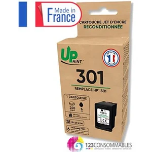 UPRINT Cartouche d'encre remanufacturée HP 301 noire Remplace CH561EE ...