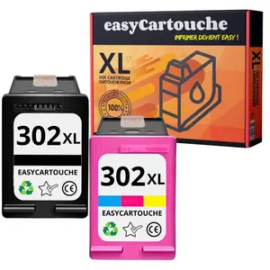 Comparateur de prix : 123CONSOMMABLES - 302XL - Pack 2 cartouches compatibles HP 302 XL - noir et coul