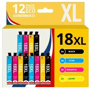Comparateur de prix : 123Consommables Cartouche compatible - Megapack Compatible Epson T18xl, 12 Cartouches