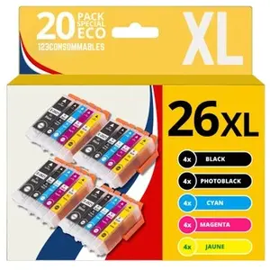 Comparateur de prix : 123CONSOMMABLES - 26XL - Cartouche d'encre compatible avec Epson pour Epson Expr