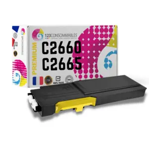 Toner compatible Dell C2660DN/C2665DNF jaune - remplace 593-BBBR pas cher