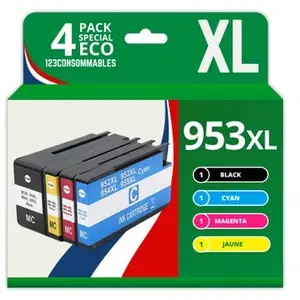 Comparateur de prix : 123CONSOMMABLES - 953XL - Pack de 4 Cartouches d'encre compatibles avec HP Offic