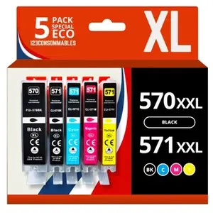 Comparateur de prix : 123Consommables Pack 5 cartouches compatibles CANON PGI-570XL/CLI-571XL