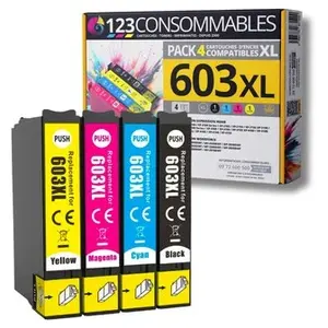 Comparateur de prix : 123CONSOMMABLES - 603XL - Pack 4 cartouches compatibles EPSON 603 XL