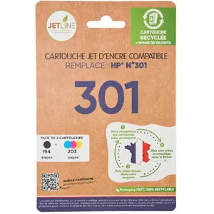 Cartouches D'encre Pack H301 - Couleur/noir Jetline pas cher