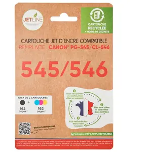 Jetline Pack De Cartouches D'encre 545/546 Noir + Couleurs - Compatibl... pas cher