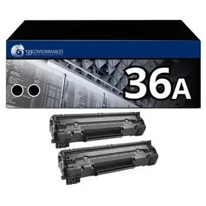 Comparateur de prix : 123CONSOMMABLES Pack 2 Toners compatible HP 36A noir - Neuf