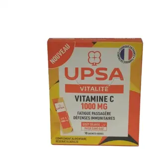 Comparateur de prix : Benzisun Upsa vitalité vitamine c 1000mg orange 10 sachets-doses