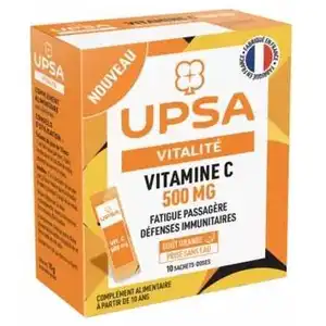 Comparateur de prix : UPSA Vitamine C 500mg sans Sucres 10 sachets