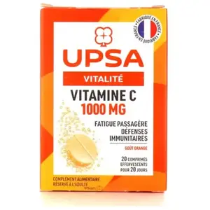 Comparateur de prix : Upsa Vitamine C 1000mg 20 Comprimés Effervescents