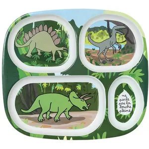 Plateau à 4 compartimentsPetit Jour Les Dinosaures 24x21x2 cm