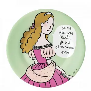 Petit Jour Paris Assiette à dessert princesse : Je ne dis pas "berk"... pas cher