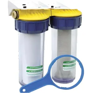 Comparateur de prix : Polar Double filtre anti-tartre 3/4'' avec équerre cartouche et clé - - FD34C