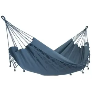 JOBEK - Hamac Traditionnel KOCON Anthracite A Franges - 340 x 140 cm pas cher