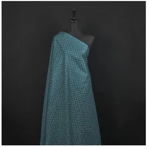 GENERIQUE Tissu coton imprimé pois blancs vendu au mètre(...) - Bleu Canard