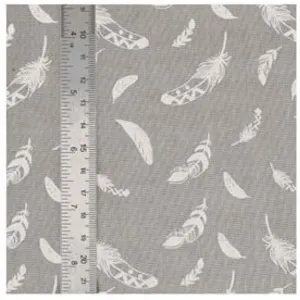 GENERIQUE Tissu coton plumes vendu au mètre(...) - feuillegris pas cher