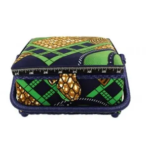 Boîte à couture Vert et Or - 20x20x11cm - Collection Les merveilles d'... pas cher
