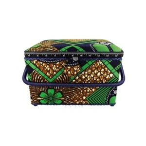 Boîte à couture Vert et Or - 21x28,5x19,5cm - Collection Les merveille... pas cher