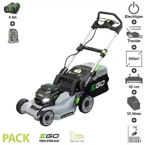 Tondeuse autopropulsée lame 42cm batterie 4Ah chargeur 56v EGO LM1702E... pas cher