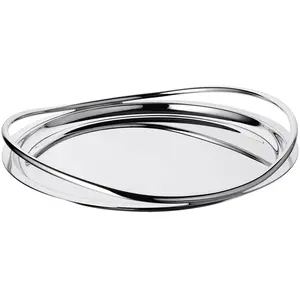 Plateau rond en métal argenté - 39 cm - VERTIGO Christofle pas cher