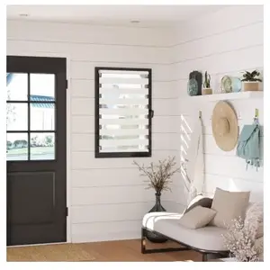 MADECOSTORE Store enrouleur jour nuit chaînette coordonnée sans percer - Blanc - L96 x H190cm pas cher