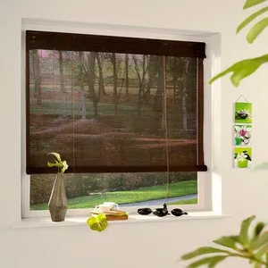 MADECOSTORE Roll'up bambou fins rondins pour intérieur - Chocolat - L60 x H180cm pas cher