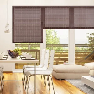 MADECOSTORE Roll'up bambou fins rondins pour intérieur - Chocolat - L80 x H180cm pas cher