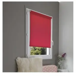 MADECOSTORE Store Enrouleur Tamisant Uni Sans percer - 32 x 170cm-Rouge Cerise pas cher