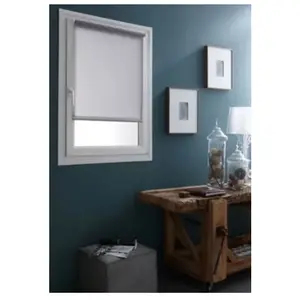 MADECOSTORE Store Enrouleur Tamisant Uni Sans percer - 87 x 170cm-Gris clair pas cher