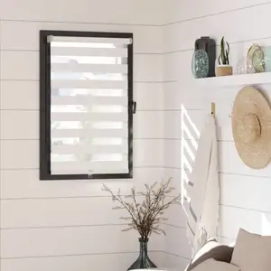 MADECOSTORE Store enrouleur jour nuit chic automatique - Blanc - L46 x H160cm pas cher