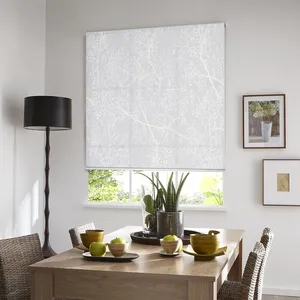 Comparateur de prix : MADECOSTORE Store enrouleur tamisant motif arbre - gamme Must - Blanc - L184 x H190cm