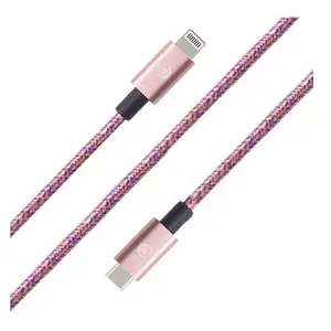 Bigben Connected - Câble Lightning - 24 pin USB-C mâle pour Lightning mâle - 2 m - rose