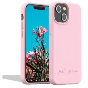 Bigben Connected Coque JUST GREEN iPhone 13 mini Bio rose pas cher