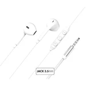 Ecouteurs avec fil Force Play KP Bouton Jack 3.5mm Blanc