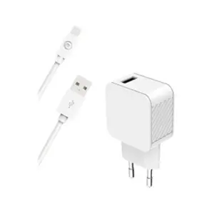 Comparateur de prix : Kit Chargeur USB A 2.4A + Câble USB A / Lightning 1.2m Blanc Bigben