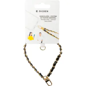Dragonne Universelle Amovible Chaine Gold + Noir Bigben pas cher