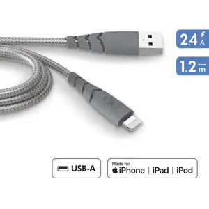 Comparateur de prix : Câble Force Power Ultra-Renforcé USB A vers Lightning 1,2 m Gris