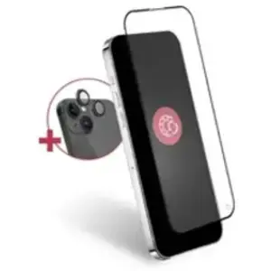 Comparateur de prix : Pack protection d'écran Forceglass verre trempé + caméra lens iPhone 15 Plus