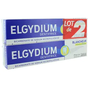 Elgydium Blancheur Dentifrice Fraîcheur Citron Lot de 2 x 75ml pas cher