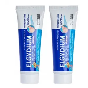 Elgydium junior gel dentifrice bubble gum lot de 2x50ml pas cher