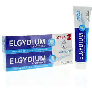ELGYDIUM Dentifrice antiplaque lot 2 x tube 75mlVendu parpharmacie-prado-mermoz