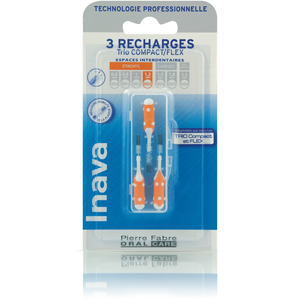Inava Brossettes 3 Recharges Étroits 1,2mm Orange pas cher